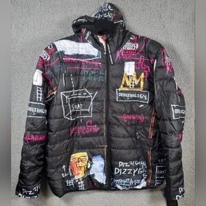 NWT Members Only Jean-Michel Basquiat Alchemy Hooded Puffy Jacket Men’s Size M